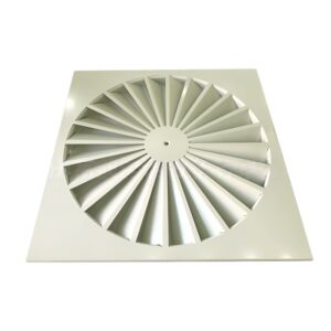 24-Blade Fixed Swirl Ceiling Diffuser with Square Face Panel