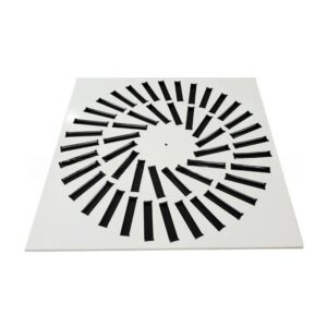 48-Blade Adjustable Swirl Ceiling Diffuser with Square Face Panel