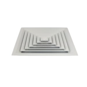 Four-Way Square Ceiling Diffuser – Continuous Flat Blade